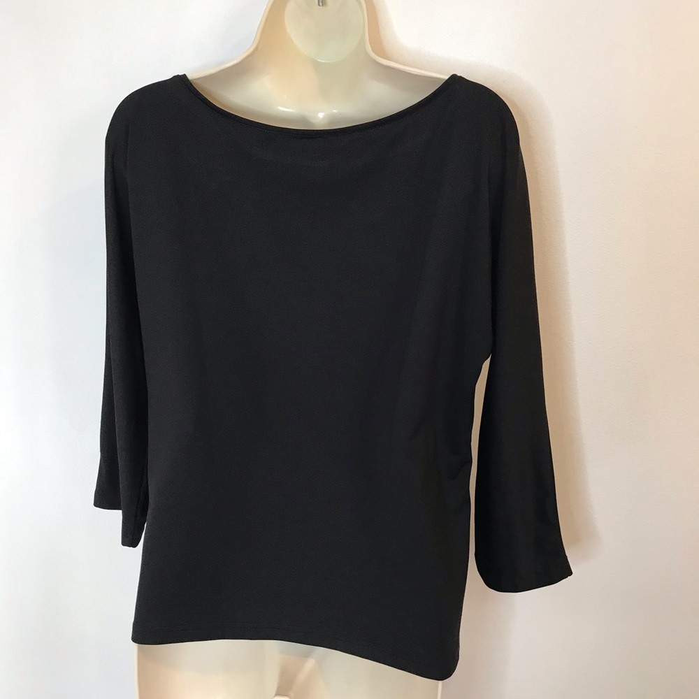 Set of 2 New York & Company Basic Shirts Black Beige Layering Blouse XL - Picture 12 of 15